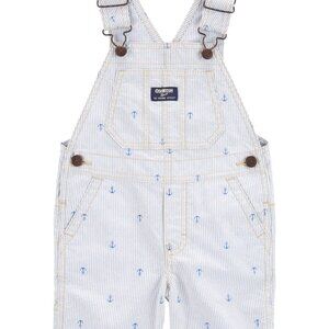 Oshkosh Anchor Print Blue Stripe Boy's Overall, Size 5T